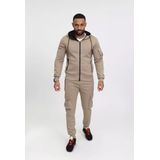 Zayne Milano - Caprino - Heren Joggingpak - Beige - Ritszakken - Polyester
