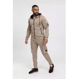 Zayne Milano - Caprino - Heren Joggingpak - Beige - Ritszakken - Polyester