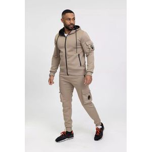 Zayne Milano - Caprino - Heren Joggingpak - Beige - Ritszakken - Polyester