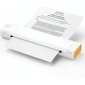 M08F Bluetooth draadloze draagbare draagbare thermische printer (wit-oranje A4-versie)