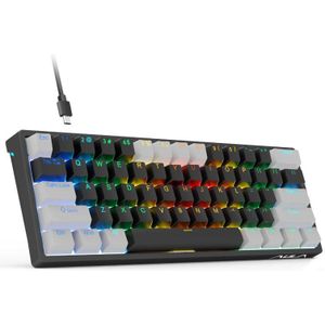 AULA F3261 Type-C bedraad hot-swappable 61 toetsen RGB mechanisch toetsenbord (grijs zwart groene schacht)