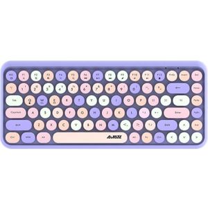 Ajazz 308I 84 toetsen tabletcomputer notebook thuiskantoor punk Bluetooth-toetsenbord (gemengde kleur paars)