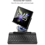 For Samsung Galaxy Z Fold5 GKK Folding Bluetooth Keyboard Holder with Pen + Holder + Keyboard + Mouse(Silver)