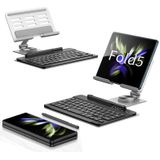 For Samsung Galaxy Z Fold5 GKK Folding Bluetooth Keyboard Holder with Pen + Holder + Keyboard + Mouse(Silver)