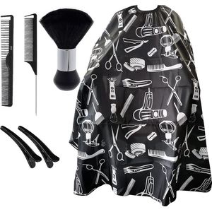 6 stuks Professionele extra lange kapsel met hals plumeau, 140 x 160 cm salon kapsel, haarkam en clips, kapper cape, water- en vuilafstotend