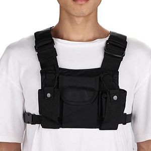 Radio Borstharnas, Walkie-talkie Dubbel Borstharnas Front Pack Zakje Holster Vest Rig voor Two Way Radio Walkie Talkie voor Brandbestrijding/Militair/Reddingsbenodigdheden