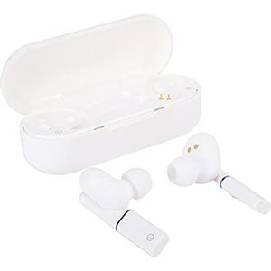 Bluetooth 5.0 TWS-hoofdtelefoon, HIFI draadloze binaurale oortelefoon met oortelefoon, Workout Sports-oortelefoon met microfoon en oplaaddoos, voor sport/reizen/muziek(Wit)
