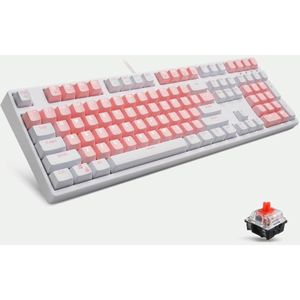 87/108 Sleutels Gaming Mechanisch toetsenbord  Kleur: FY108 White Shell Red Shaft