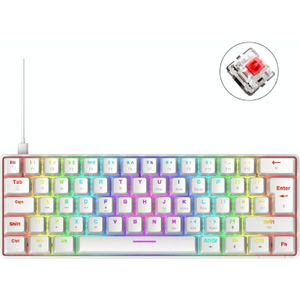 ZiYou Lang T60 62-Key RGB Lichtgevend mechanisch bekabeld toetsenbord  kabellengte: 1 5 m (witte rode schacht)