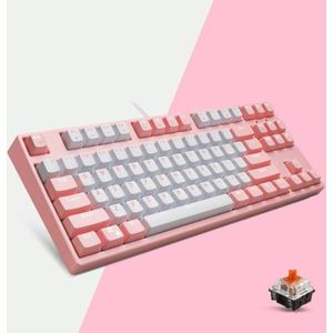 87/108 Keys Gaming Mechanical Keyboard  Colour: FY87 Pink Shell Tea Shaft