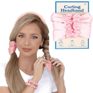 Physical Force Shaping Curly Hair Heatless Hair Curler Hair Band (Pink)