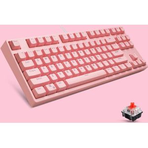87/108 Sleutels Mechanisch toetsenbord  Kleur: FY87 Pink Shell Pink Cap Red Shaft