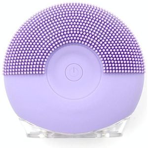 Siliconen Geluidsgolf Vibration Massage Pore Cleaning Beauty Brush  Color: Light Purple