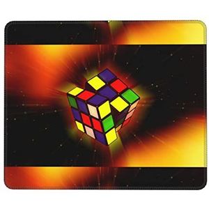 Kubuspuzzel bedrukte muismat computer muismat met anti-slip rubberen basis gaming muis tapijt kantoor bureau mat bureauonderlegger beschermer 20,1 x 24 cm