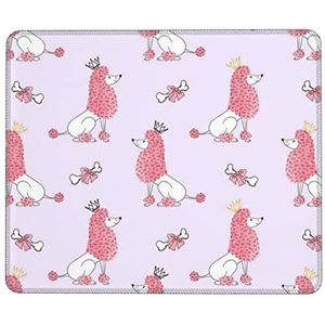 Roze poedels honden bedrukte muismat computer muismat met anti-slip rubberen basis gaming muis tapijt kantoor bureau mat bureau pad beschermer 21 x 26,2 cm