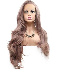 Xiaodong1 Chemical Fiber Pruiken Europa en Amerika Lang Krullend Haar Big Wave front Handmade Lace Wig