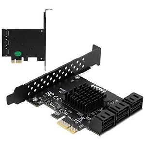 PCI-E uitbreidingskaart, PCI-E 4X naar 6-poorts SATA3.0 uitbreidingskaart, voor ASMedia ASM1166 Master, voor Winows 10/8/voor Synology/voor Ubuntu