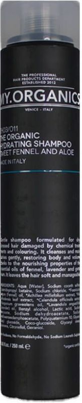Organic Hydrating Shampoo For Dry Hair 250ml