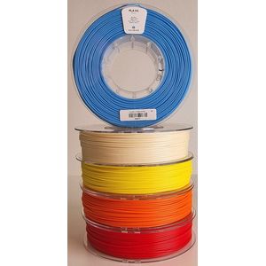 Kexcelled PLA Combideal 5 x 500g = 2,5kg Printer filament: Luchtblauw + Wit + Geel + Oranje + Rood / Sky Blue + White + Yellow + Orange + Red - 1.75mm 3D Printer filament