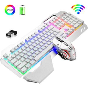 K680 RGB Oplaadbaar draadloos toetsenbord en muisset (wit)