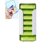 Home Travel Plastic Pill Box Lade Pill Box Portable Storage Box  Model: 6 Grid (Groen)