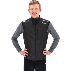 Fusion S1 Run Vest Heren Zwart Hardloopvest Waterafstotend