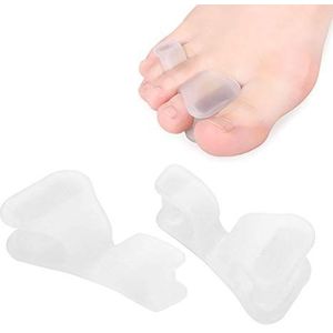 Hallux Valgus teenspreider set 5 paar teencorrectie, transparante siliconen bunion correctie teenseparator, SEBS-materiaal voor overlappende tenen, hamertenen, pijnverlichting