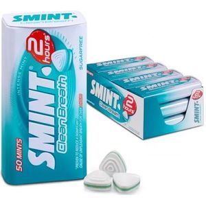 SMINT 2H Clean Breath Intense Mint – 12 blikjes met 50 powermints, suikervrije tandverzorging voor meer dan 2 uur