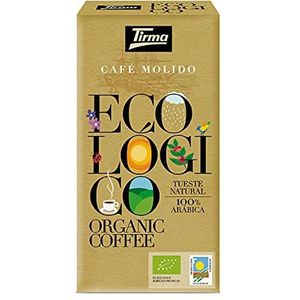 Tirma Biologische gemalen koffie, 100% Arabica, rijke smaak en aroma, rijk aan antioxidanten, voor koffiezetapparaat/Franse pers, filter, gieten, uitlekken, mokka of Aeropress, 250 g