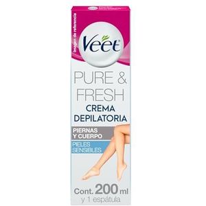 Veet Haarverwijderingscrème voor dames met aloë vera en vitamine E, gevoelige huid, 200 ml (106180)