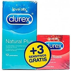 Durex Duplo Natural Plus en Sensitive, zacht, 15 stuks