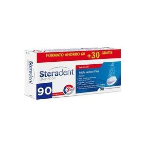 Reinigingstabletten voor Vals Gebit Steradent Triple Acción 90 Stuks