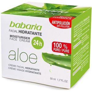 Babaria - Gezichtscrème - 24 Uur Hydratatie - 50 ml - Veganistisch met Aloë Vera