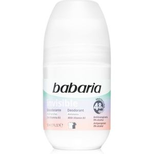 Babaria Deodorant Invisible Antitranspirant Roll-On tegen Witte en Gele Vlekken 50 ml