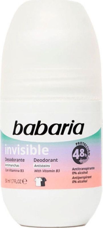 Babaria - Deodorant Invisible - Antitranspirant - 50 ml - Zonder Alcohol