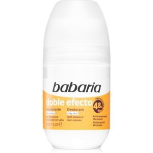 Babaria Deodorant Double Effect Antitranspirant Roll-On voor Vertraging van Dons en Haargroei 50 ml