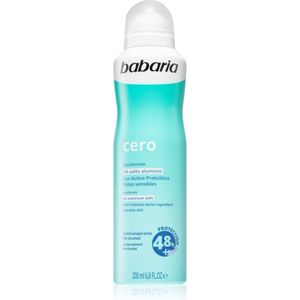 Babaria Deodorant Cero Antitranspirant Spray voor Gevoelige Huid 200 ml