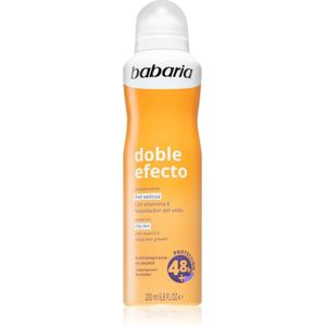 Babaria Deodorant Double Effect Antitranspirant Spray voor Vertraging van Dons en Haargroei 200 ml