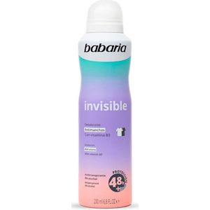 Babaria - Deodorant Invisible - Antitranspirant - 200 ml - Geen Vlekken
