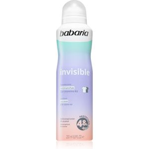 Babaria Deodorant Invisible Antitranspirant Spray tegen Witte en Gele Vlekken 200 ml