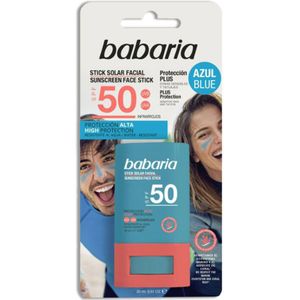 Babaria Blue Face Sun Stick Beschermende Hydratatie Stick voor het Gezicht en Gevoelige Plekjes SPF 50 20 ml