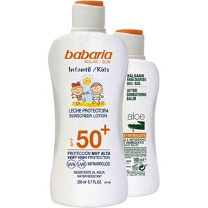 Babaria Sun Kids Sunscreen Lotion Water Resistant Spf50 200ml Set 2 Pieces