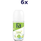 Fa - Deoroller - Caribbean Lemon - 6 x 50 ml - Voordeelverpakking