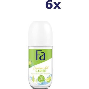 Fa - Deoroller - Caribbean Lemon - 6 x 50 ml - Voordeelverpakking