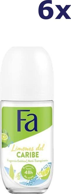 Fa - Deoroller - Caribbean Lemon - 6 x 50 ml - Voordeelverpakking