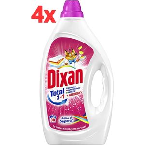 Dixan - Total 3+1 - Effective Cleaning Action - Vloeibaar Wasmiddel - 4x 1,5L - 120 Wasbeurten - Voordeelverpakking