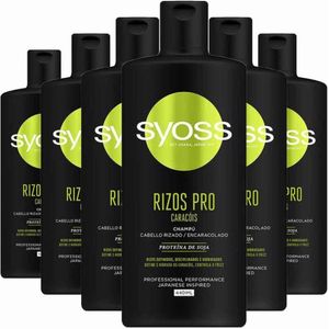 Syoss Rizos Pro - Shampoo - 6 x 440 ml - Voor Krullend en Golvend Haar - Professionele Formule