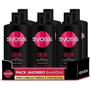 Syoss Set van 6 gekleurde shampoos voor gekleurd of highlighted haar, 440 ml (2640 ml), beschermt de kleurintensiteit tot 12 weken, haar zoals net uit de kapper