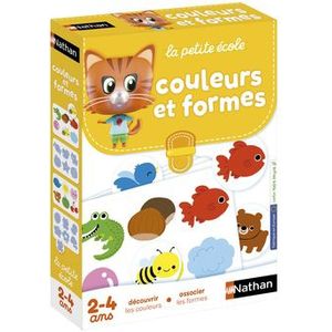 Nathan - La Petite Ecole - Kleuren en vormen - Kleuren ontdekken, vormen associëren - Educatief spel - Coffret met 6 progressieve spellen - Voor kinderen vanaf 2 jaar
