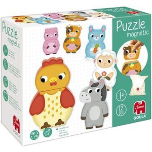 Goula Magnetische Puzzelstukken Boerderijdieren - Puzzel - 6 stukjes